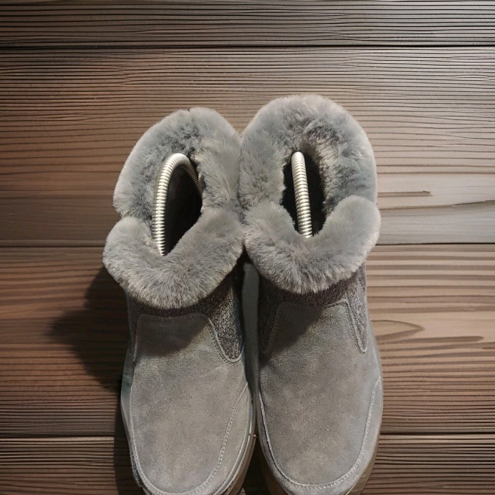 Skechers Women's Easy Going-Cozy Inn Ankle Boot Gray Memory Winter Y2k Boho Shoe